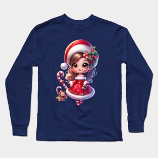 Cartoon Mrs Claus Long Sleeve T-Shirt